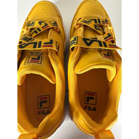 Fila Fast Charge Women's Disruptor Outsole Adjustable Buckle Leather Yellow 10 - Picture 7 of 11